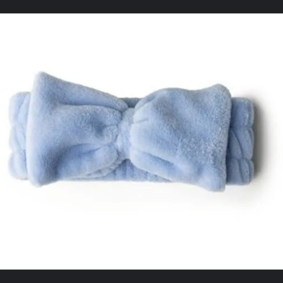 New in box lemon lavender take a bow plush spa headband blue - Picture 2 of 5